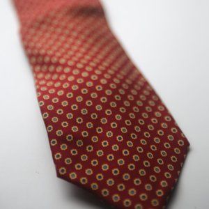 E. Marinella Napoli Burgundy Geometric Silk Tie. Made in Italy